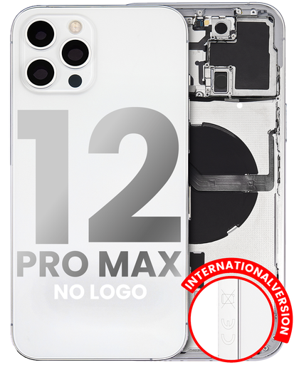 Back Housing W/ Small Components Pre-Installed Compatible For iPhone 12 Pro Max (No Logo) (Aftermarket Plus) (International Version) (Silver)