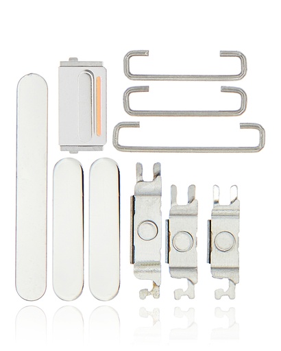 Hard Buttons (Power / Volume / Switch) Compatible For iPhone 12 Pro / 12 Pro Max (Silver)