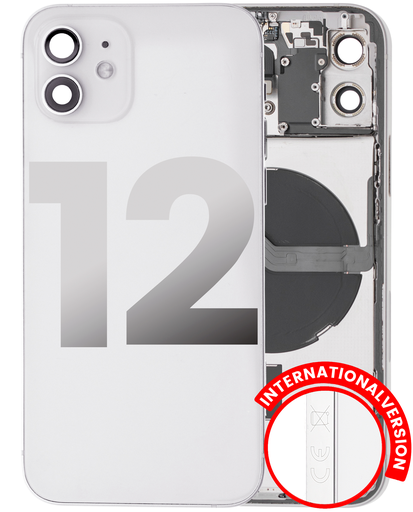 Back Housing W/ Small Components Pre-Installed Compatible For iPhone 12 (International Version) (Used OEM Pull: Grade A) (White)