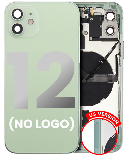 Back Housing W/ Small Components Pre-Installed Compatible For iPhone 12 (US Version) (No Logo) (Aftermarket Plus) (Green)