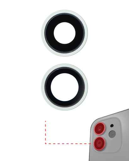 Back Camera Lens With Bracket &amp; Bezel Compatible For iPhone 12 / 12 Mini (Aftermarket Plus) (Green)