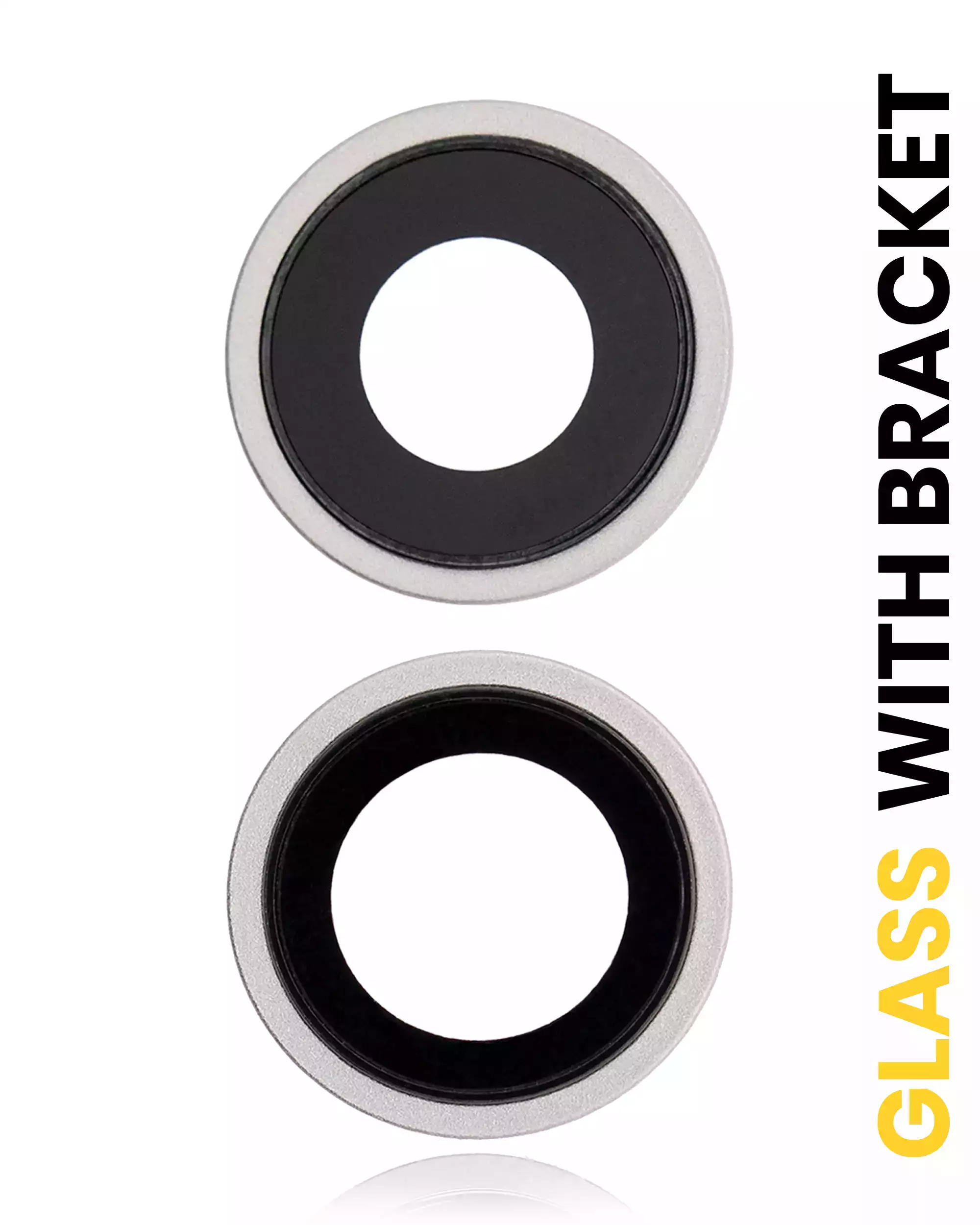Back Camera Lens With Bracket &amp; Bezel Compatible For iPhone 12 / 12 Mini (White) (Real Sapphire / Premium)
