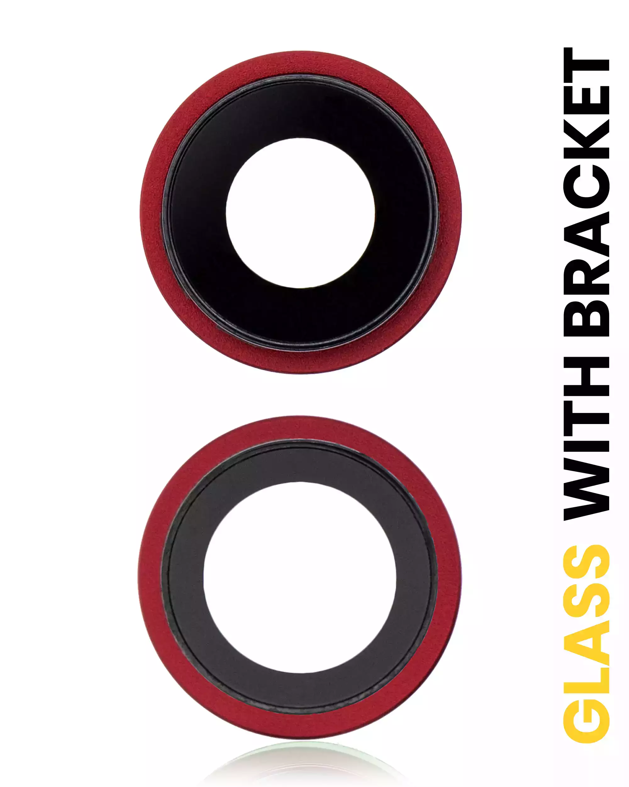 Back Camera Lens With Bracket &amp; Bezel Compatible For iPhone 12 / 12 Mini (Red) (Real Sapphire / Premium)