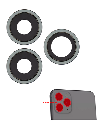 Back Camera Lens With Bracket &amp; Bezel Compatible For iPhone 11 Pro / Pro Max (Green) (Aftermarket Plus)