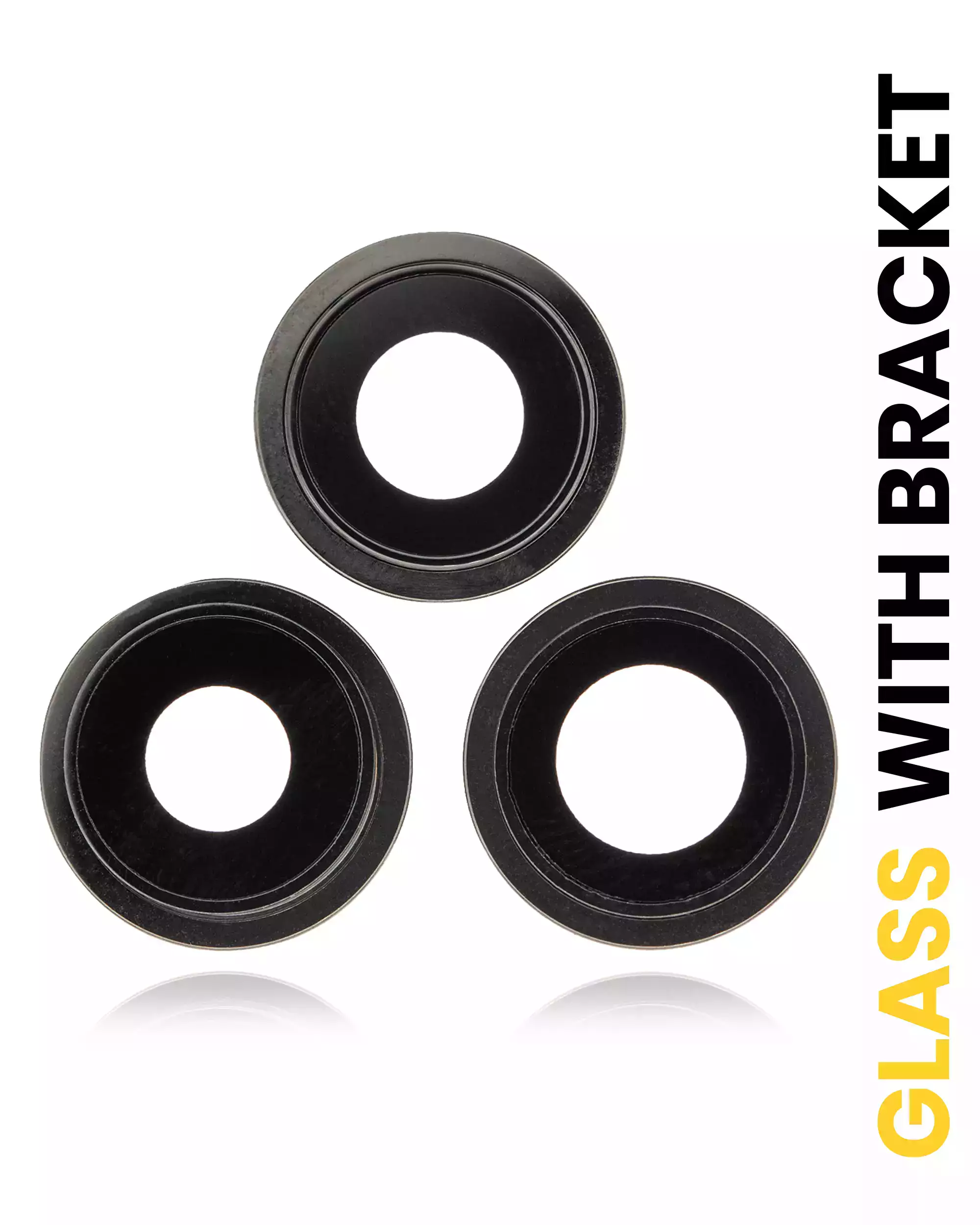 Back Camera Lens With Bracket &amp; Bezel Compatible For iPhone 11 Pro / Pro Max (Black) (Real Sapphire / Premium)