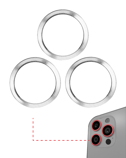 Back Camera Bezel Ring Only Compatible For iPhone 11 Pro / 11 Pro Max (White) (3 Piece Set) (10 Pack)