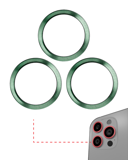 Back Camera Bezel Ring Only Compatible For iPhone 11 Pro / 11 Pro Max (Green) (3 Piece Set) (10 Pack)