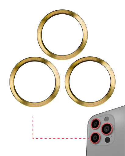 Back Camera Bezel Ring Only Compatible For iPhone 11 Pro / 11 Pro Max (Gold) (3 Piece Set) (10 Pack)