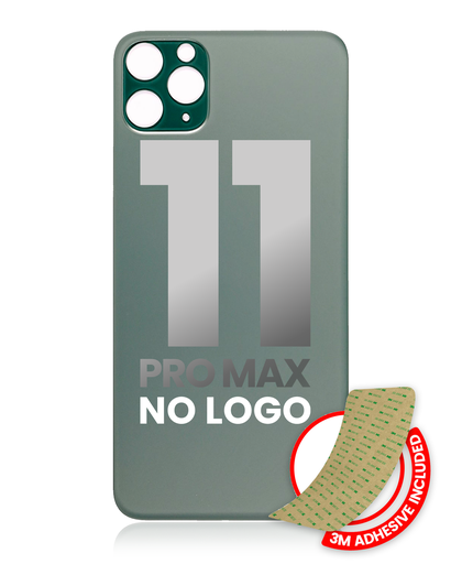 Back Glass With 3M Adhesive Compatible For iPhone 11 Pro Max (No Logo / Large Camera Hole) (Midnight Green)