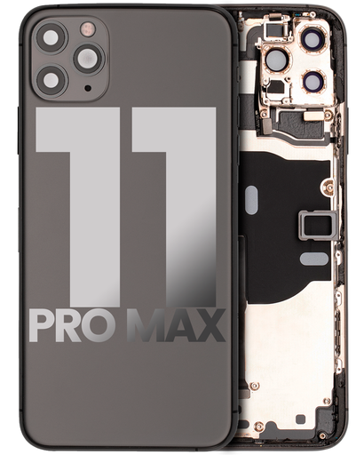 Back Housing W/ Small Components Pre-Installed Compatible For iPhone 11 Pro Max (Used OEM Pull: Grade C) (Space Gray)
