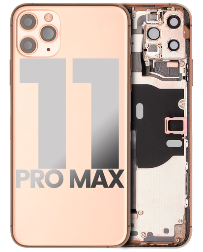 Back Housing W/ Small Components Pre-Installed Compatible For iPhone 11 Pro Max (Used OEM Pull: Grade B) (Gold)