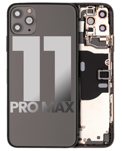 Back Housing W/ Small Components Pre-Installed Compatible For iPhone 11 Pro Max (Used OEM Pull: Grade A) (Space Gray)
