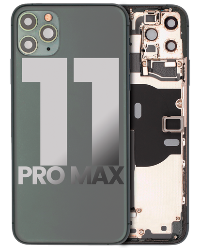 Back Housing W/ Small Components Pre-Installed Compatible For iPhone 11 Pro Max (Used OEM Pull: Grade A) (Midnight Green)