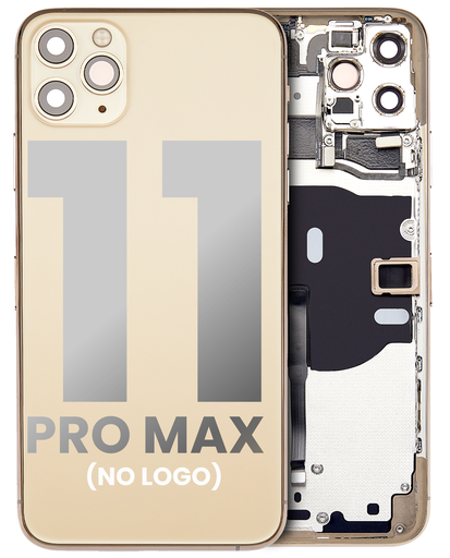 Back Housing W/ Small Components Pre-Installed Compatible For iPhone 11 Pro Max (No Logo) (Aftermarket Plus) (Gold)