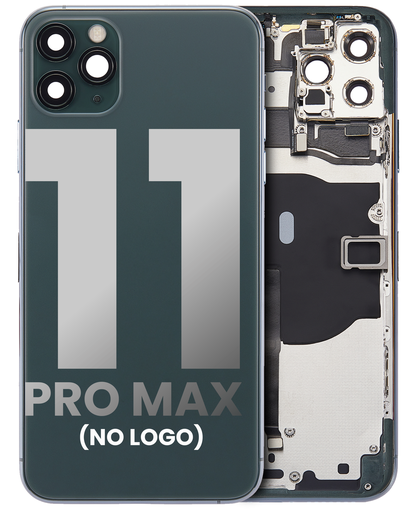 Back Housing W/ Small Components Pre-Installed Compatible For iPhone 11 Pro Max (No Logo) (Aftermarket Plus) (Midnight Green)