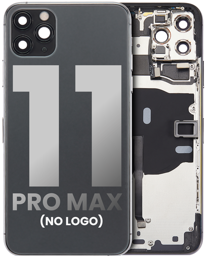 Back Housing W/ Small Components Pre-Installed Compatible For iPhone 11 Pro Max (No Logo) (Aftermarket Plus) (Space Gray)