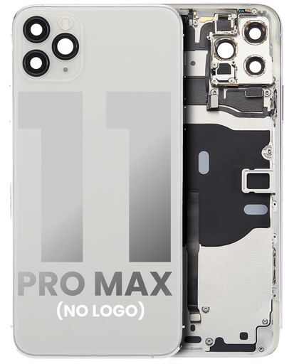 Back Housing W/ Small Components Pre-Installed Compatible For iPhone 11 Pro Max (No Logo) (Aftermarket Plus) (Silver)