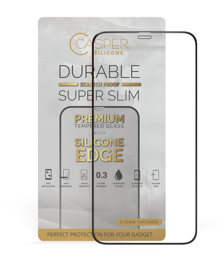Casper Silicone Tempered Glass Compatible For iPhone XS Max / 11 Pro Max (Retail Pack) (Clear)