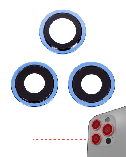 Back Camera Lens With Bracket &amp; Bezel Compatible For iPhone 12 Pro (Aftermarket Plus) (Pacific Blue)