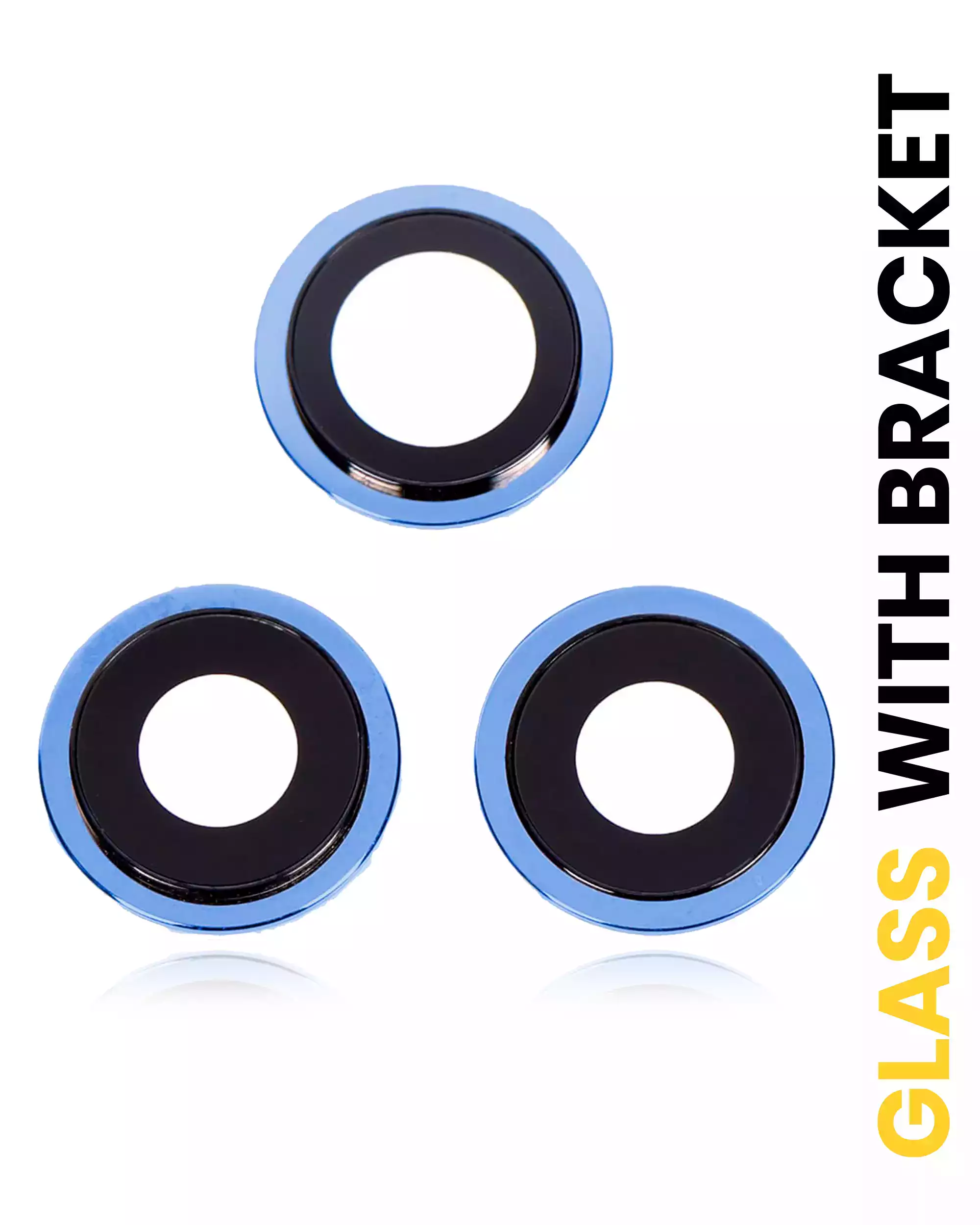 Back Camera Lens With Bracket &amp; Bezel Compatible For iPhone 12 Pro (Pacific Blue) (Real Sapphire / Premium)