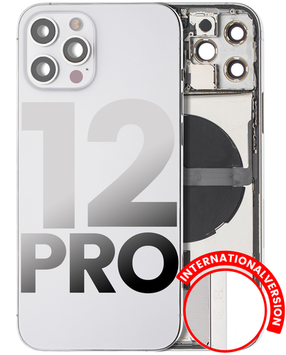Back Housing W/ Small Components Pre-Installed Compatible For iPhone 12 Pro (International Version) (Used OEM Pull: Grade C) (Silver)