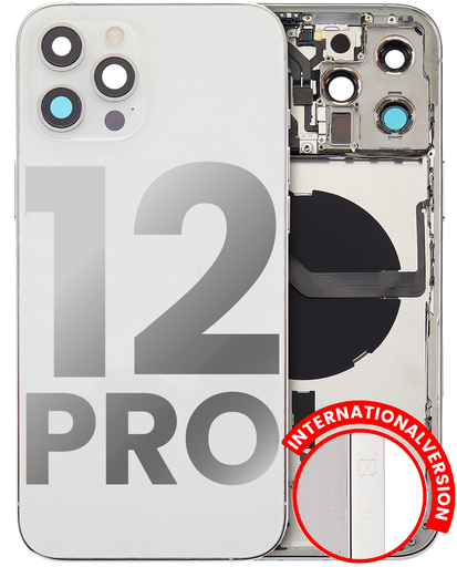 Back Housing W/ Small Components Pre-Installed Compatible For iPhone 12 Pro (International Version) (Used OEM Pull: Grade B) (Silver)