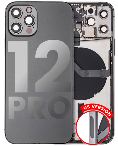 Back Housing W/ Small Components Pre-Installed Compatible For iPhone 12 Pro (US Version) (Used OEM Pull: Grade B) (Graphite)