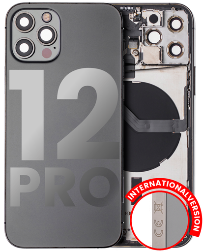 Back Housing W/ Small Components Pre-Installed Compatible For iPhone 12 Pro (International Version) (Used OEM Pull: Grade A) (Graphite)