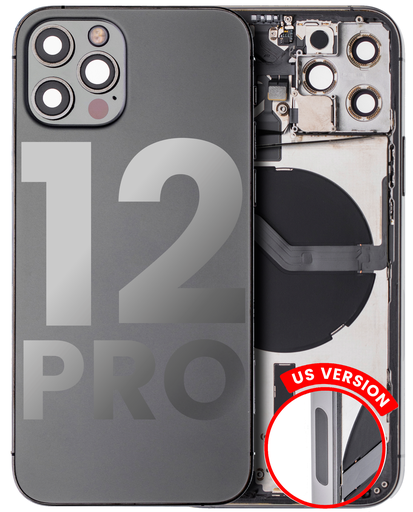 Back Housing W/ Small Components Pre-Installed Compatible For iPhone 12 Pro (US Version) (Used OEM Pull: Grade A) (Graphite)
