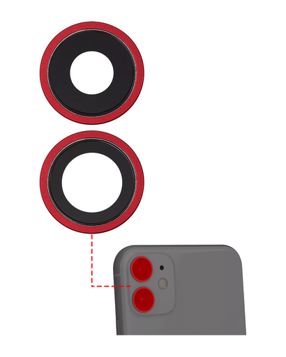 Back Camera Lens With Bracket &amp; Bezel Compatible For iPhone 11 (Red) (Aftermarket Plus)