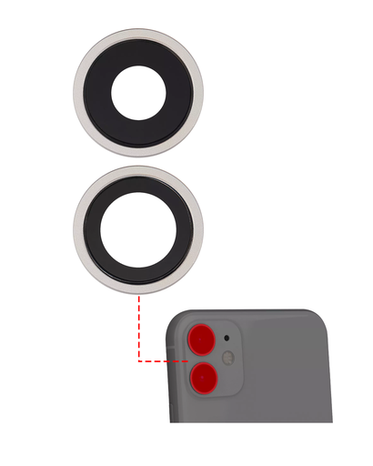 Back Camera Lens With Bracket &amp; Bezel Compatible For iPhone 11 (White) (Aftermarket Plus)