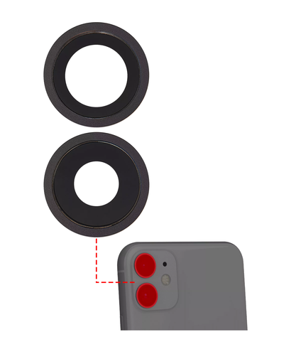 Back Camera Lens With Bracket &amp; Bezel Compatible For iPhone 11 (Black) (Aftermarket Plus)