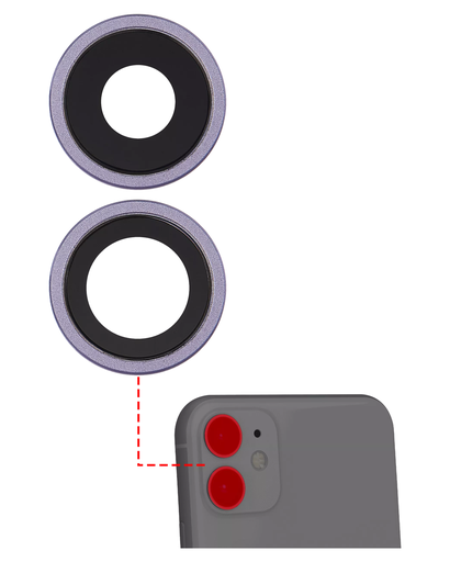 Back Camera Lens With Bracket &amp; Bezel Compatible For iPhone 11 (Purple) (Aftermarket Plus)