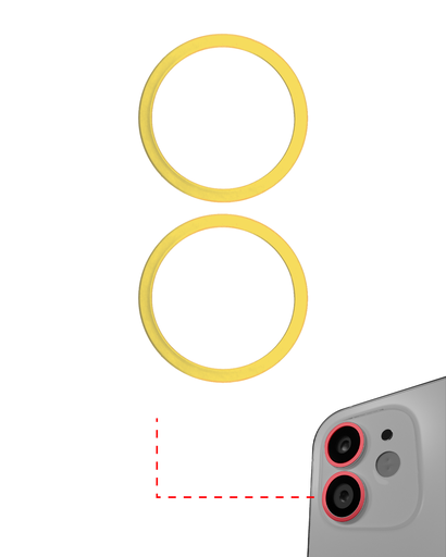 Back Camera Bezel Ring Only Compatible For iPhone 11 (Yellow) (2 Piece Set) (10 Pack)