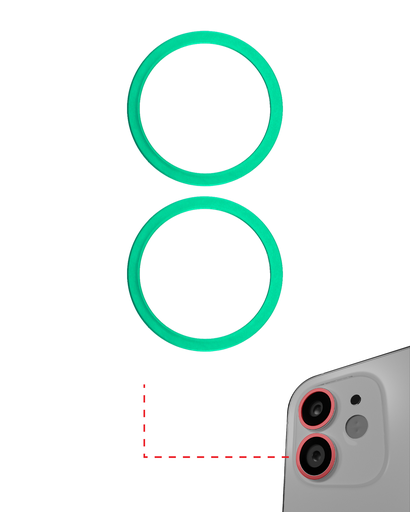 Back Camera Bezel Ring Only Compatible For iPhone 11 (Green) (2 Piece Set) (10 Pack)