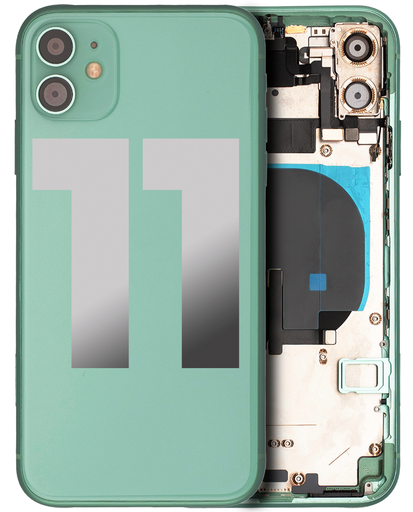 Back Housing W/ Small Components Pre-Installed Compatible For iPhone 11 (Used OEM Pull: Grade B) (Green)