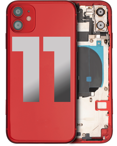 Back Housing W/ Small Components Pre-Installed Compatible For iPhone 11 (Used OEM Pull: Grade A) (Red)