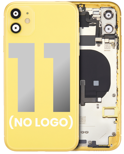 Back Housing W/ Small Components Pre-Installed Compatible For iPhone 11 (No Logo) (Aftermarket Plus) (Yellow)