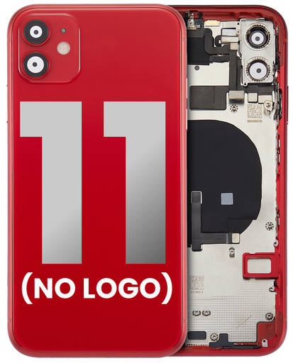 Back Housing W/ Small Components Pre-Installed Compatible For iPhone 11 (No Logo) (Aftermarket Plus) (Red)