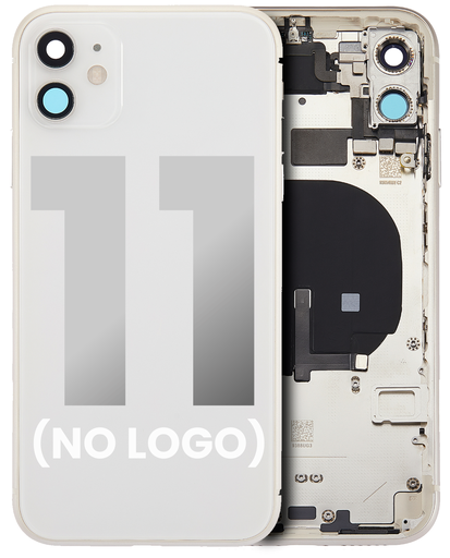 Back Housing W/ Small Components Pre-Installed Compatible For iPhone 11 (No Logo) (Aftermarket Plus) (White)