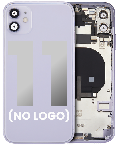 Back Housing W/ Small Components Pre-Installed Compatible For iPhone 11 (No Logo) (Aftermarket Plus) (Purple)