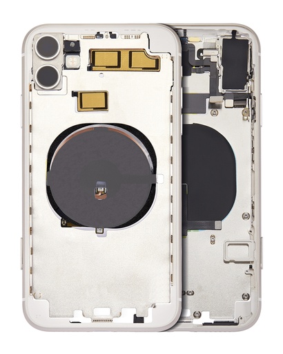 Back Housing W/ Small Components Pre-Installed (Without Back Cover) Compatible For iPhone 11 (White)