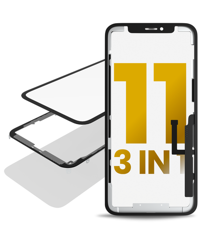 3 in 1 (Front Glass + Frame + OCA Pre-Installed) Compatible For iPhone 11 (OCA Master)