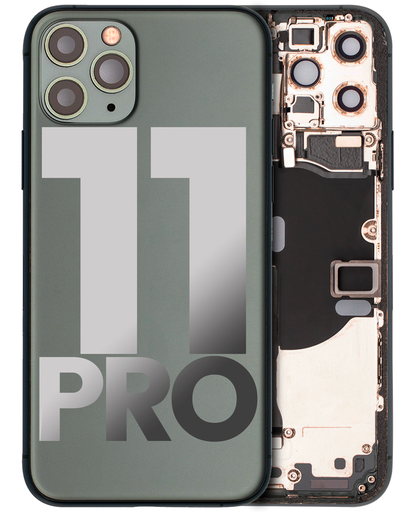 Back Housing W/ Small Components Pre-Installed Compatible For iPhone 11 Pro (Used OEM Pull: Grade A) (Matte Midnight Green)