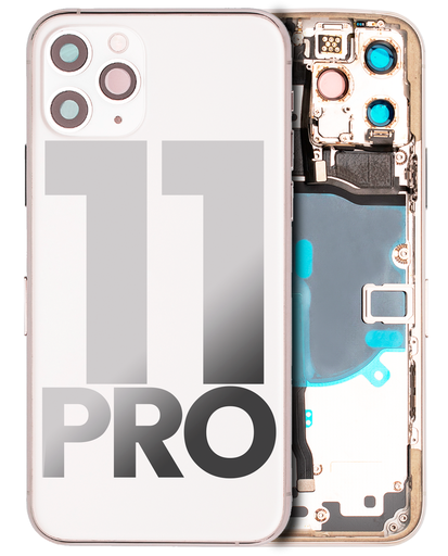Back Housing W/ Small Components Pre-Installed Compatible For iPhone 11 Pro (Used OEM Pull: Grade A) (Silver)
