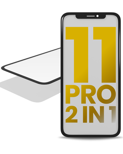 2 in 1 With Frame Included (Front Glass + OCA Pre-Installed) Compatible For iPhone 11 Pro (OCA Master)