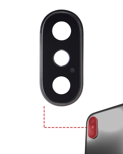 Back Camera Lens With Bracket &amp; Bezel Compatible For iPhone XS / XS Max (Silver) (Real Sapphire l Premium) (10 Pack)