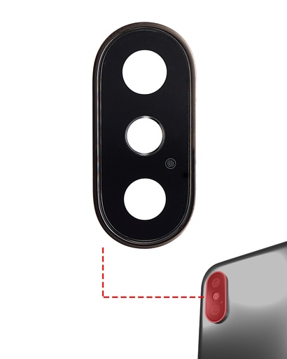 Back Camera Lens With Bracket &amp; Bezel Compatible For iPhone XS / XS Max (Gold) (Real Sapphire l Premium) (10 Pack)