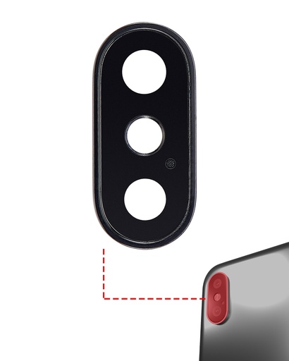 Back Camera Lens With Bracket &amp; Bezel Compatible For iPhone XS / XS Max (Space Gray) (Real Sapphire l Premium) (10 Pack)