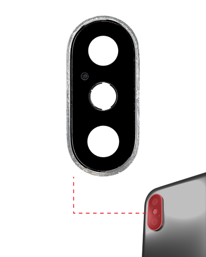 Back Camera Lens With Bracket &amp; Bezel Compatible For iPhone XS / XS Max (Silver)